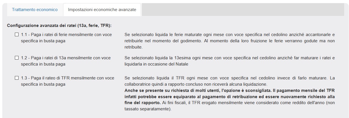 Tfr, ferie e tredicesima pagate mensilmente per colf e badanti